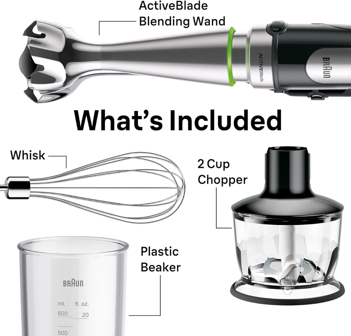 Braun MultiQuick 7 3-in-1 Immersion Blender with Food Processor